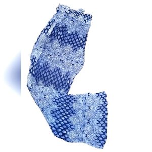 Ultra Flirt Flowy Pants Size Large (L) 100% Rayon Made In India Blue Flare Leg